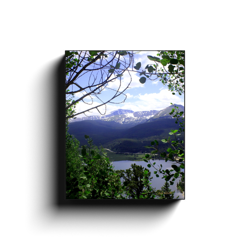 A photograph of Goose Pasture Tarn near Boreas Pass and Breckenridge Colorado. Taken by the Arkansas photographer a.d. elliott #TaketheBackRoads  Printed on high quality, artist-grade stock and folded around a lightweight frame to give them a gorgeous, gallery-ready appearance. With acid-free ink that will last without fading or chipping, Features a scratch-resistant UV coating. Wipes clean easily with a damp cloth or to remove dust, vacuum gently using a soft brush attachment.
