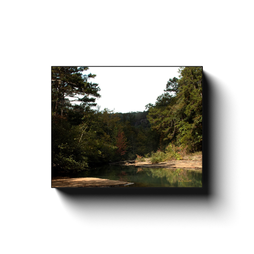 A landscape photograph of Haw Creek Arkansas during the Fall. Taken by the Arkansas photographer a.d. elliott #TaketheBackRoads  Printed on high quality, artist grade stock and folded around a lightweight frame to give them a gorgeous, gallery ready appearance. With acid free ink that will last without fading or chipping, Features a scratch-resistant UV coating. Wipes clean easily with a damp cloth or to remove dust, vacuum gently using a soft brush attachment.